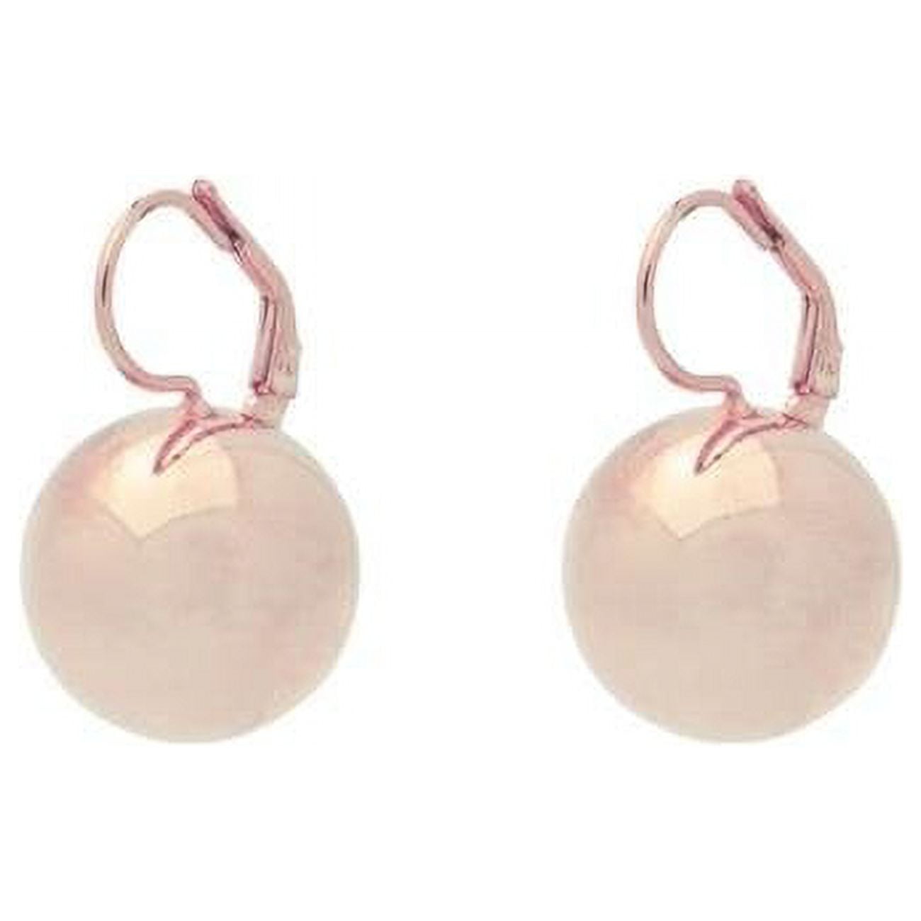 125129p 16 Mm Sterling Silver Rose Plated French Hook Ultra-light Ball Earrings