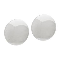 125148 Sterling Silver Mirror & Satin Large Button Earrings