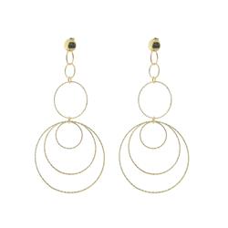 125g119 Concentric Hoop Earrings In Sterling Silver & Gold Plated