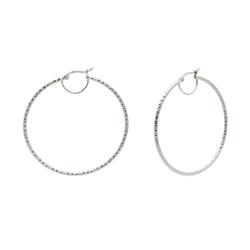 155109 Diamond Cut Hoop Earrings In Sterling Silver