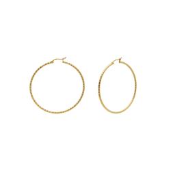 155111g Small Gold Diamond Cut Hoop Earrings In Sterling Silver