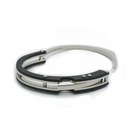 286103 Adjustable Locking Component Mens Black Stainless Steel Bracelet
