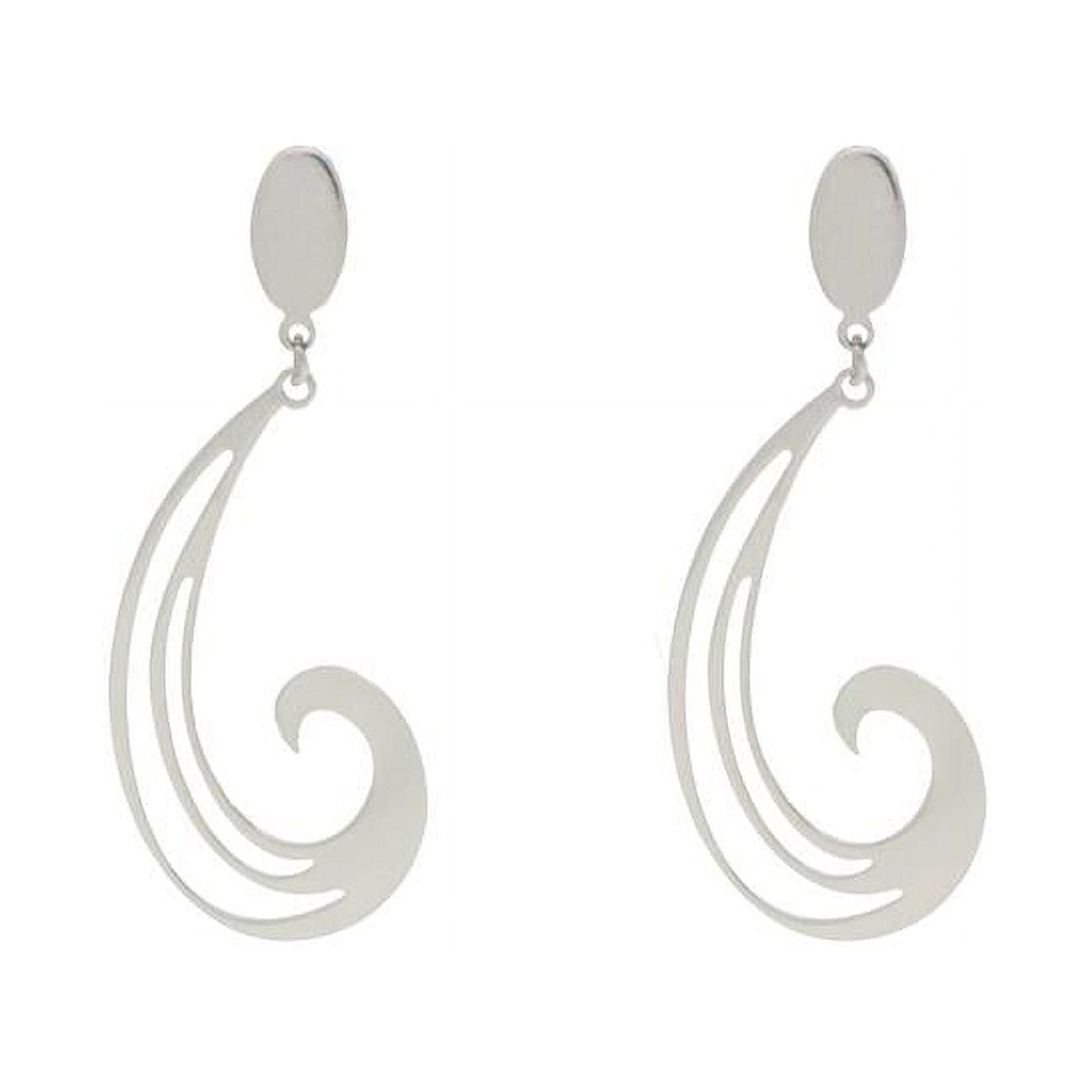 305110 Stainless Steel Maui Waves Earrings, Hypoallergenic