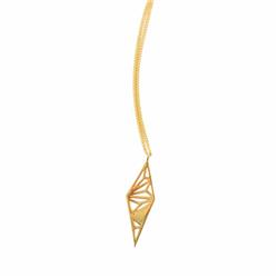 18k Gold Plated Brass Geometric Triangle Long Necklace