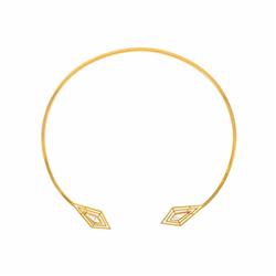 18k Gold Plated Brass Howlite Statement Necklace