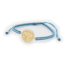 212373n Shema Israel Disc Bracelet, Blue & Metal Cord