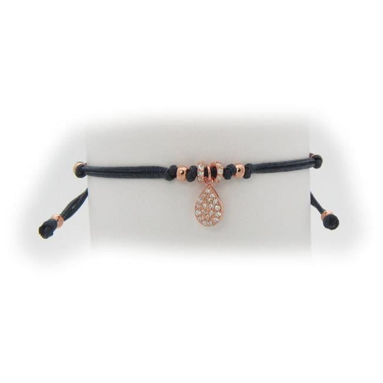 2p2338g Exclusive Eye Drop Rose Silver Cord Inspirational Bracelet