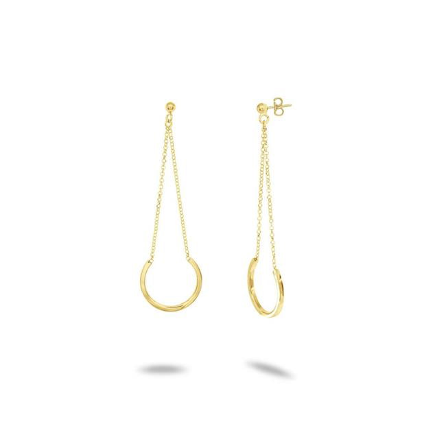 325134g Omega Pendant Dangling Earrings In Gold Over Sterling Silver
