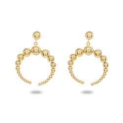 325138g Golden Degrade Double Sided Horn Earrings In Gold Plated Sterling Silver