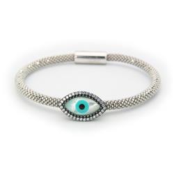 326127 Braided Evil Eye Bracelet In Sterling Silver