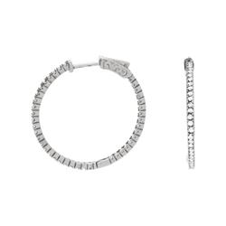 355209 925 Sterling Silver Sparkling In & Out Cubic Zirconia Hoop Earrings