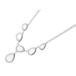 381103 Flowing Marquis Stones Gala Necklace In Sterling Silver