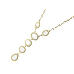381104 16 In. Long Golden Coil Crystal Cubic Zirconia Necklace In Gold Plated Sterling Silver