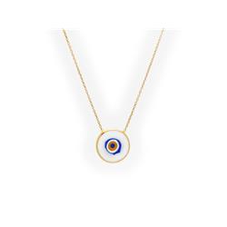 401243 16 In. Crystal Evil Eye Necklace In 18k Gold Plated Silver