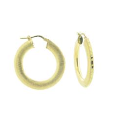 405241 Dark Yellow Gold Italian Hoop Earrings In Sterling Silver