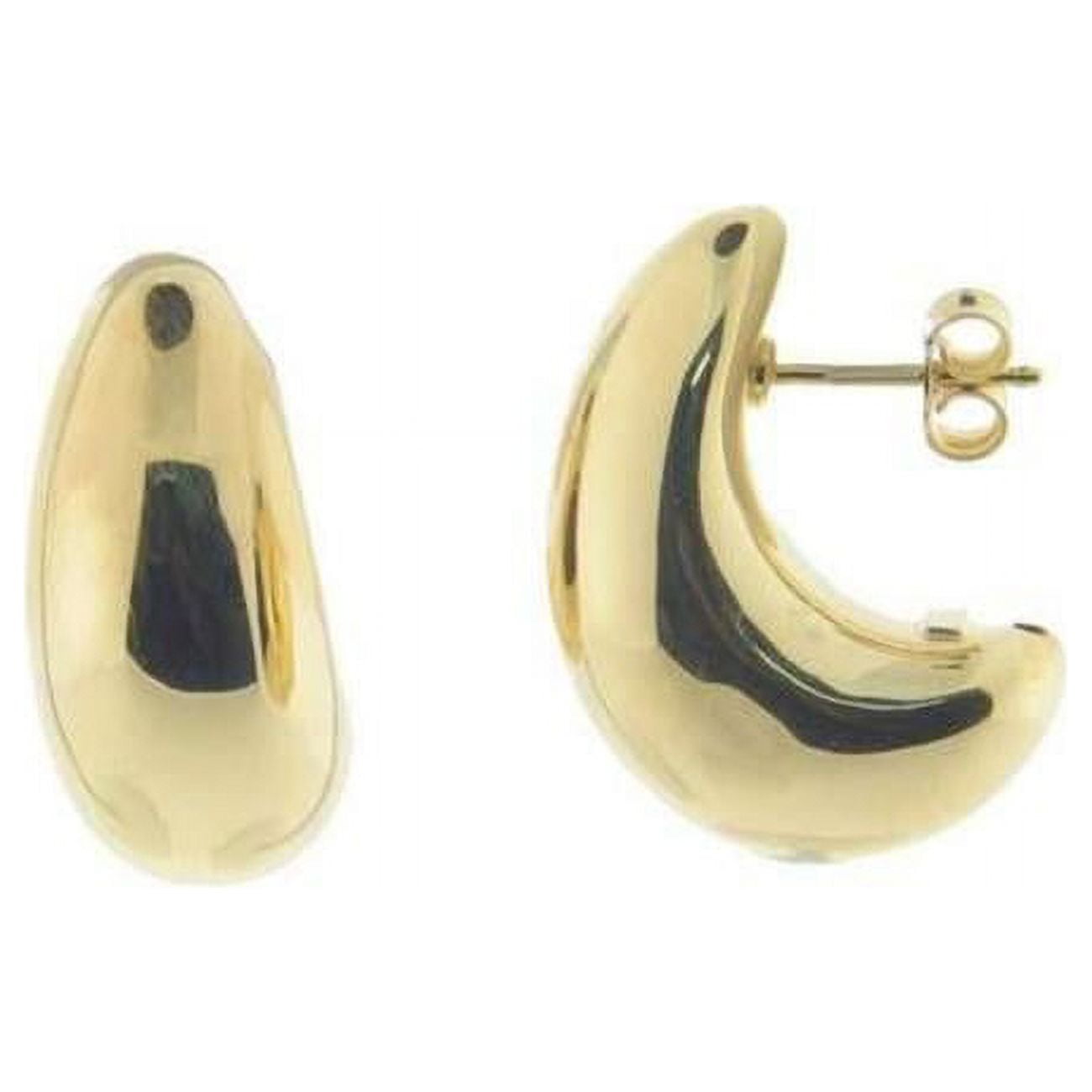 405295g Half Moon Electroformed Sterling Silver Gold Plated Earrings