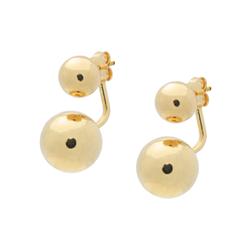 405462g Sterling Silver Gold Plated Double Ball Earrings
