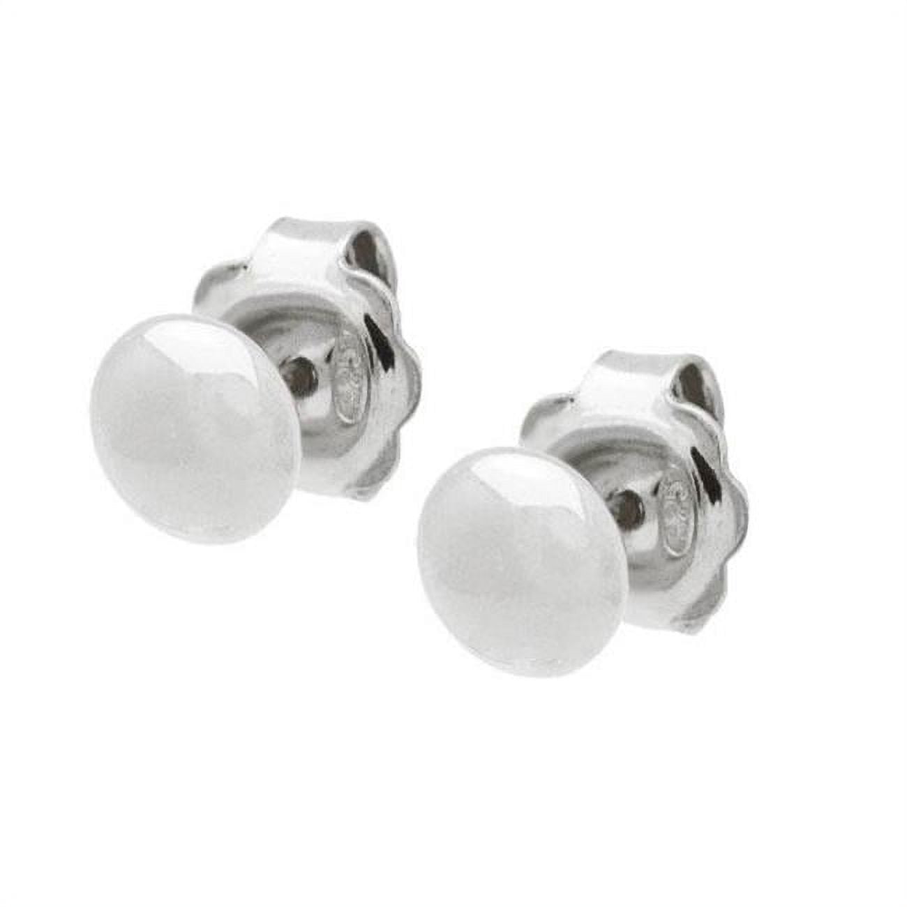 415118 6 Mm Sterling Silver Flat Ball Stud Earrings, Mirror