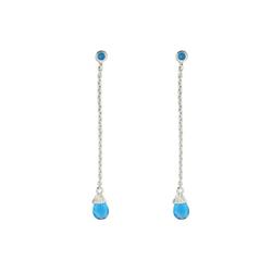 41e230b Blue Topaz Cubic Zirconia Briolette Earrings, Sterling Silver