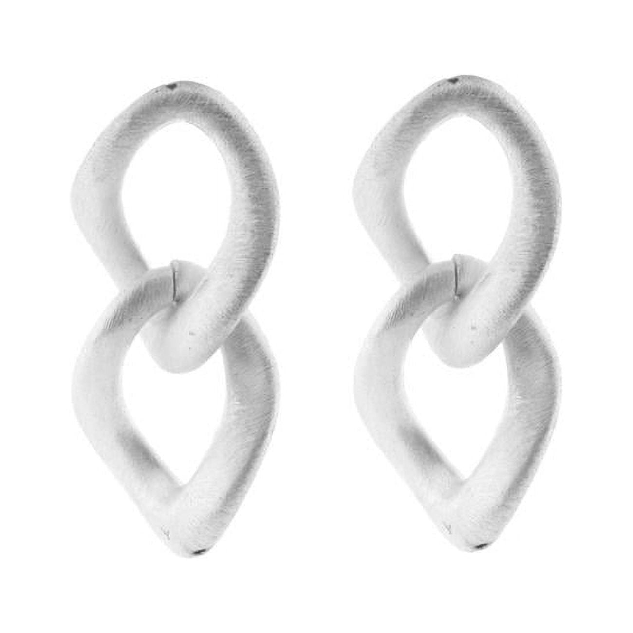 435152 Electroformed Silver Italian Links Earrings For Women
