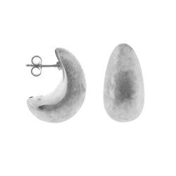 4r5295 Half Moon Electroformed Satin Sterling Silver Earrings