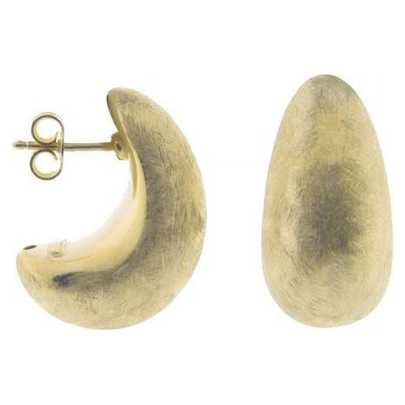 4r5295g Half Moon Electroformed Satin Sterling Silver Gold Plated Earrings