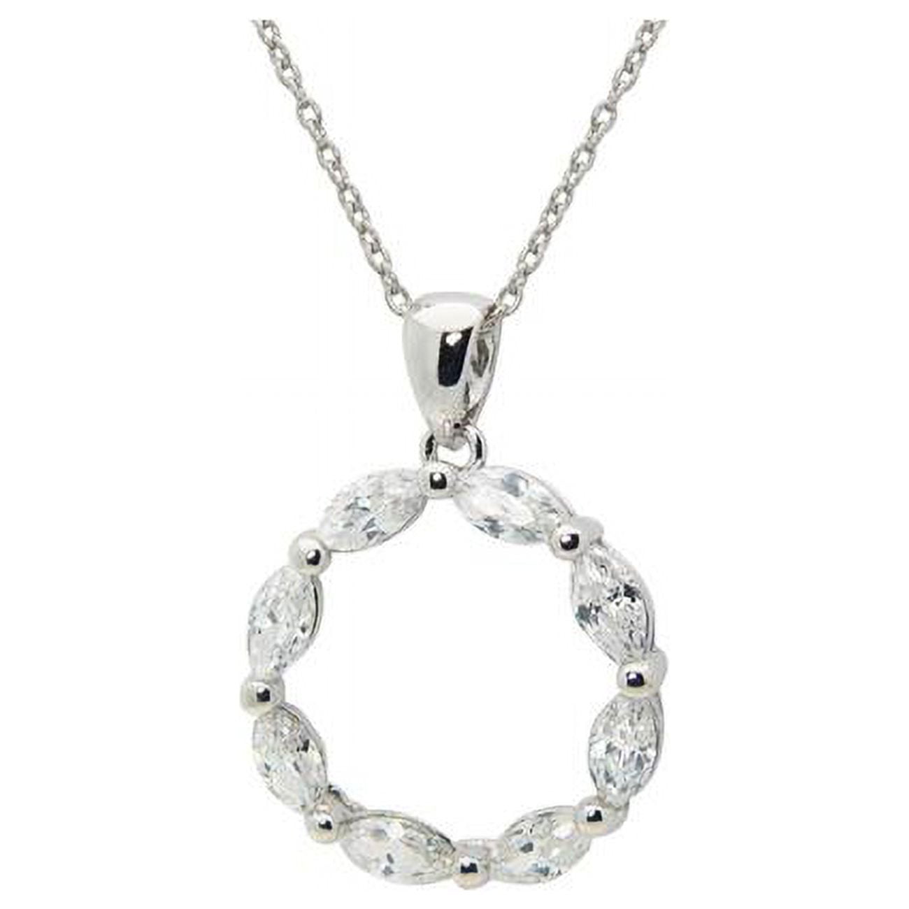 16 In. Eternity Bridal Necklace In 925 Sterling Silver