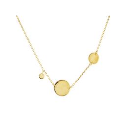 551205g 15 In. Italian Engravable Gold Discs Sterling Silver Charm Necklace