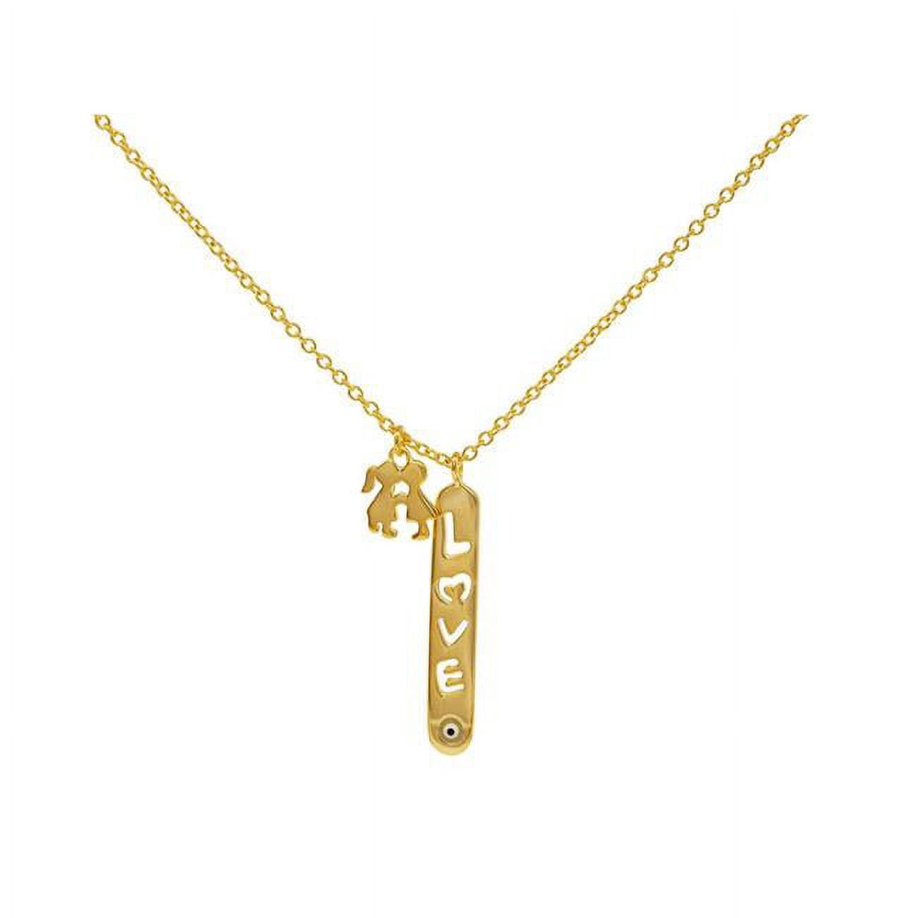 551214g Love Kisses Gold Pendant Necklace In Sterling Silver