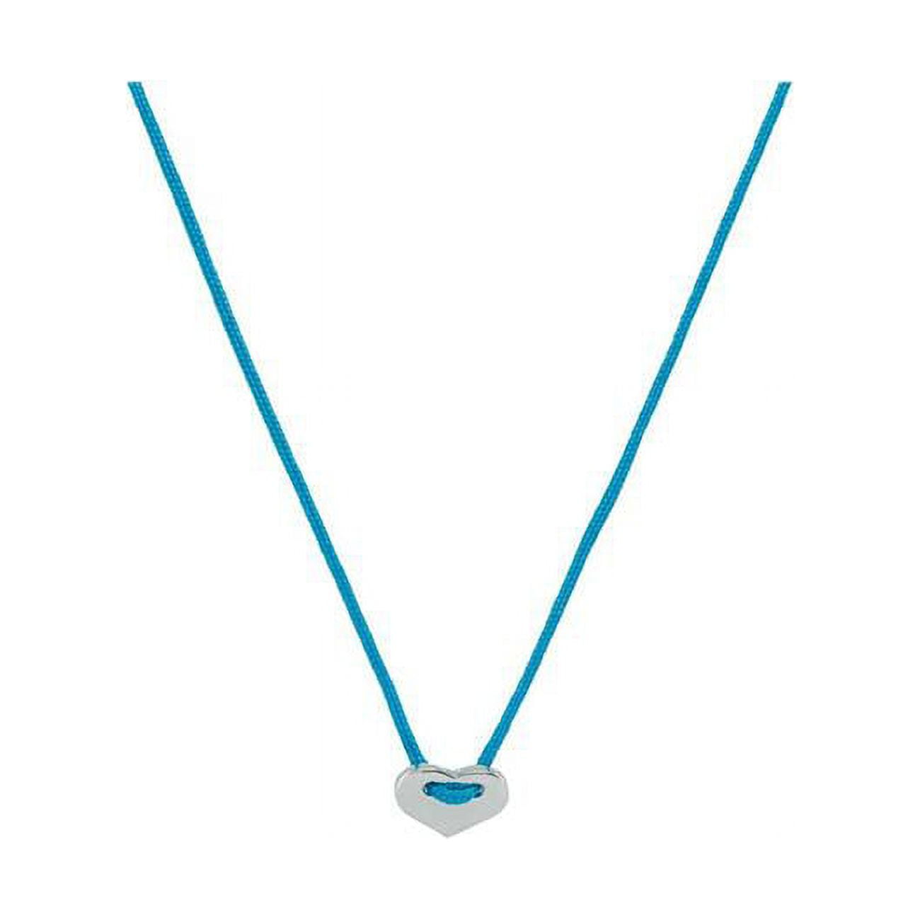 Teal Kindred Cord Mini Silver Heart Choker Necklace