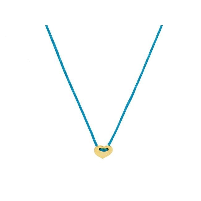 Teal Kindred Cord Mini Heart Choker Necklace