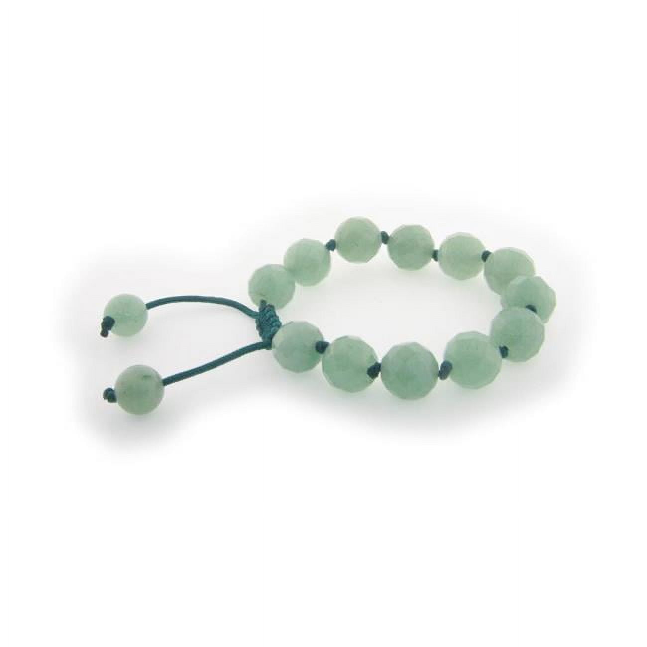 722133g 7 - 9 In.genuine Natural Green Aventurine Macrame Shamballa Bracelet For Women