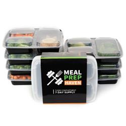 Mp-7d3c-14pk Meal Prep Haven 3 Compartment - Set Of 14