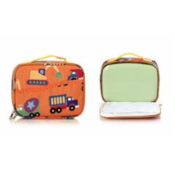 Chg-bentobox-truck Kids 5 Compartment Bento Lunch Box Set In Green With Truck