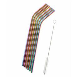 Chg-ss-rnbw-6pk Stainless Steel Straws, Rainbow - Pack Of 6
