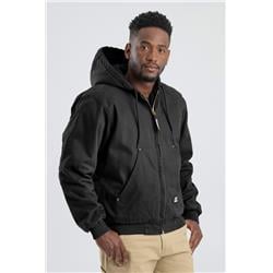 UPC 092021367514 product image for HJ375BKR440 Men Highland Washed Hooded Jacket, Black - Large | upcitemdb.com