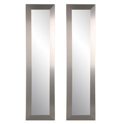 Bm78skinny-2pc Industrial Silver Slim Panel Mirrors - 2 Piece