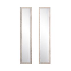 Bm74skinny-2pc Farmhouse Gray & White Slim Floor Mirror - 13.5 X 68.5 In. - 2 Piece
