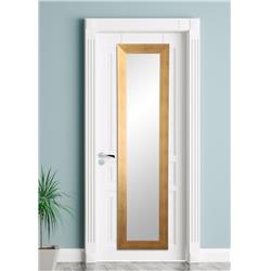 Bm68thinh-wh 3 In. Slim Over The Door Mirror, Brushed Gold