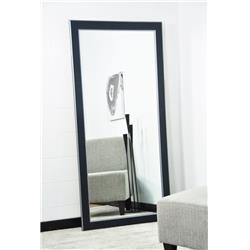 Silver Accent Black Framed Floor Leaning Tall Framed Vanity Wall Mirror 32 X 66 In.
