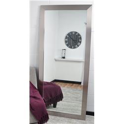 Modern Silver Framed Floor Leaning Tall Framed Vanity Wall Mirror 32 X 66 In.
