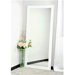 Pure White Framed Floor Leaning Tall Framed Vanity Wall Mirror 32 X 66 In. Bm003ts