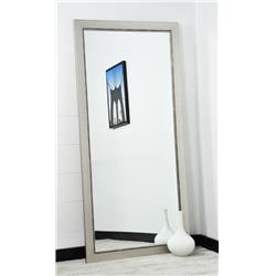 Silver Lined Framed Floor Leaning Tall Framed Vanity Wall Mirror 31.5 X 65.5 In.