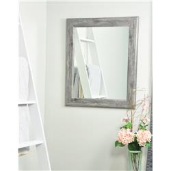 Smooth Gray Barnwood Framed Vanity Wall Mirror 32.5 X 39 In. Av35large