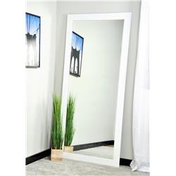 Pure White Framed Floor Leaning Tall Mirror 32 X 71 In. Bm003t
