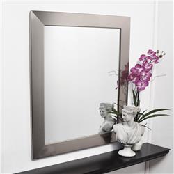 Silver Solitaire Vanity Framed Vanity Wall Mirror 32 X 35.5 In. Av1med