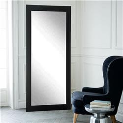 Formal Black Tall Vanity Leaning Framed Vanity Wall Mirror 32 X 65.5 In.