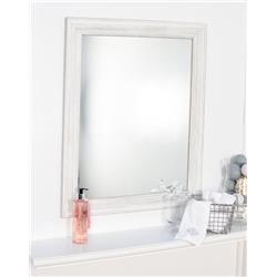 White Texture Vanity Framed Vanity Wall Mirror 31.5 X 35 In. Av18med