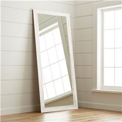 White Texture Tall Vanity Framed Vanity Wall Mirror 31.5 X 65 In.