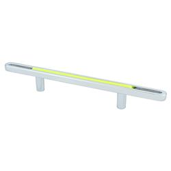 9747-1000-p 96 Mm Cc Dash Pull With Polished Chrome & Lime